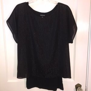 Express Black Sparkle Shimmer Top